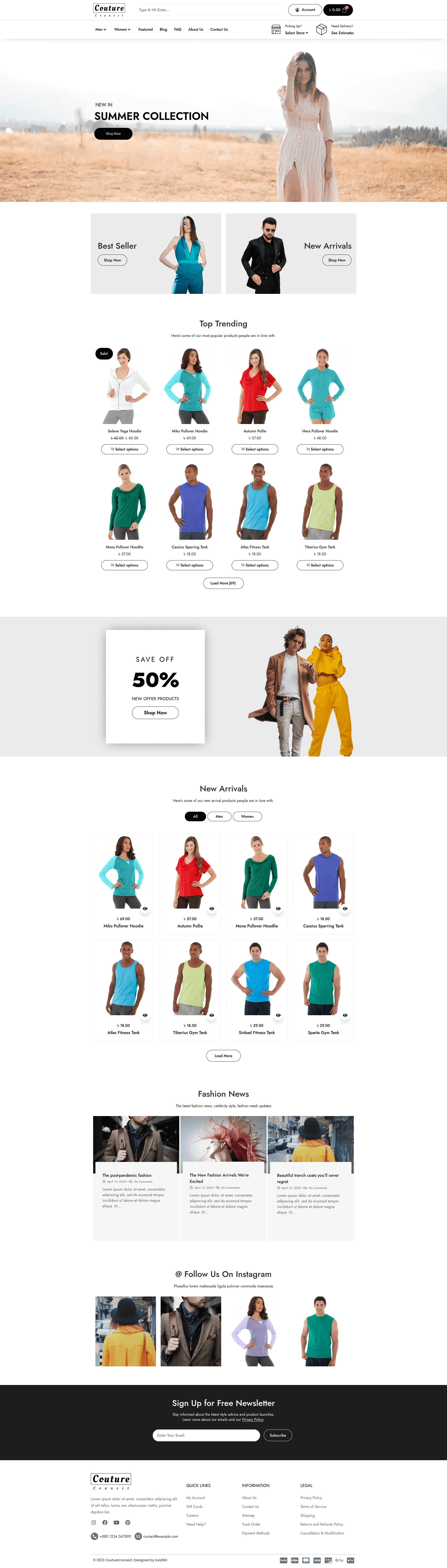 Fashion e-commerce homepage